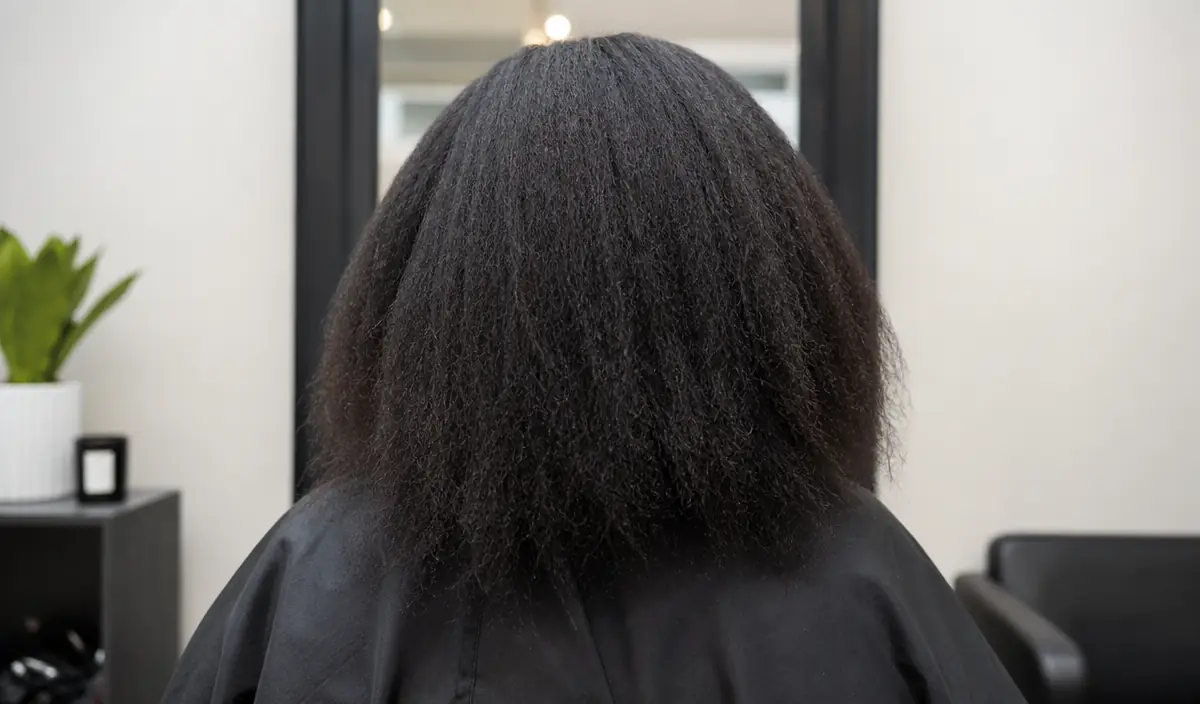 Natural hair before braiding appointment